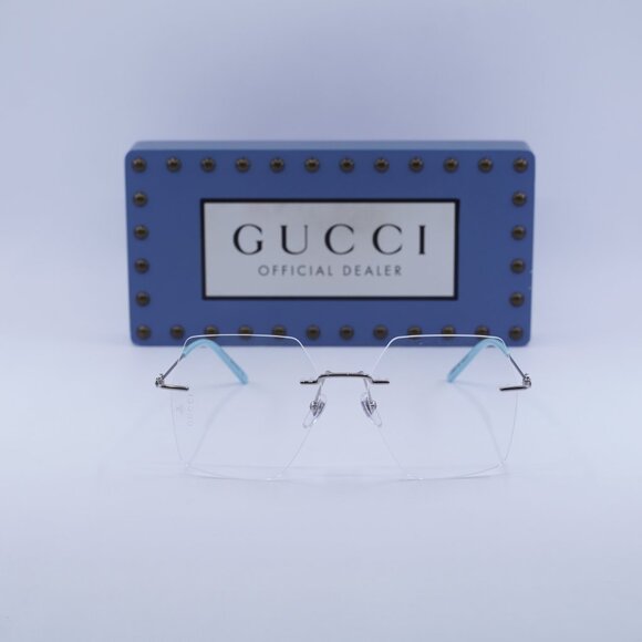🕶️ New Gucci GG0683O 002 Eyeglasses - Silver Frame - Picture 2 of 10